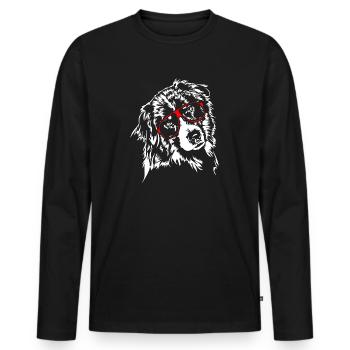AUSTRALIAN SHEPHERD Glasses Dogs Dog Wilsigns - Men's Premium Organic Long Sleeve Shirt - black - Front - Nico (187cm)