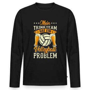 Beachvolleyball Volleyball Trinkteam - Männer Premium Bio Langarmshirt - Schwarz - Vorne - Nico (187cm)