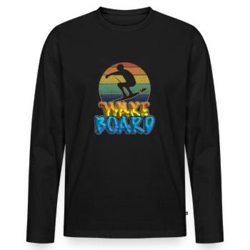Wakeboard, Wakeboarder - Männer Premium Bio Langarmshirt - Schwarz - Vorne - Nico (187cm)