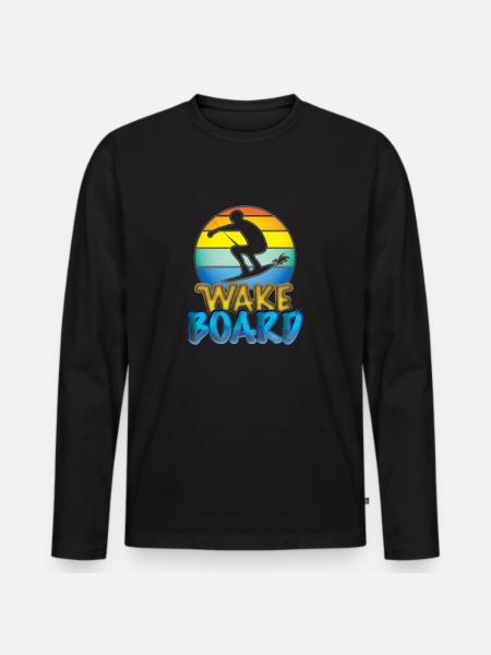 Wakeboard - Männer Premium Bio Langarmshirt - Schwarz