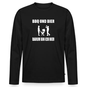 BBQ - Männer Premium Bio Langarmshirt - Schwarz - Vorne - Nico (187cm)
