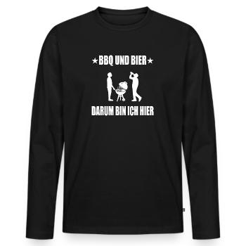BBQ - Männer Premium Bio Langarmshirt - Schwarz - Vorne - Nico (187cm)