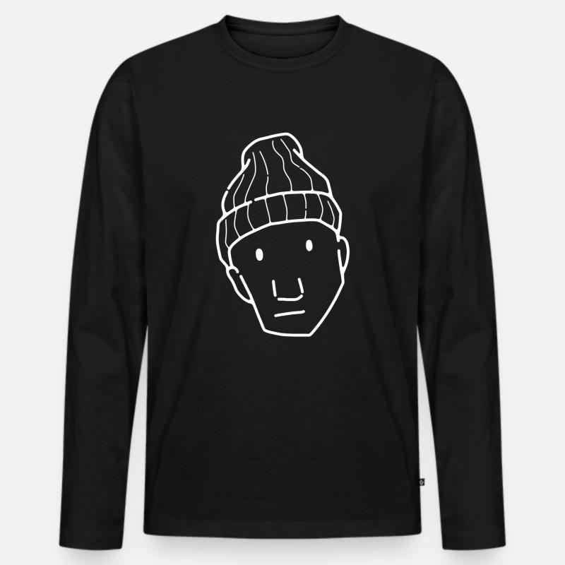 Komischer Typ - Männer Premium Bio Langarmshirt - Schwarz