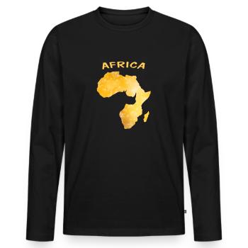 Africa Gold Africa - Men's Premium Organic Long Sleeve Shirt - black - Front - Nico (187cm)