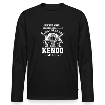 Kendo Installing Kendo Skills - Men's Premium Organic Long Sleeve Shirt - black - Front - Nico (187cm)