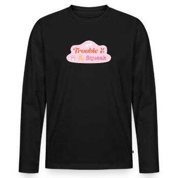 Dog and Hamster - Trouble & Squeak - Men's Premium Organic Long Sleeve Shirt - black - Front - Nico (187cm)