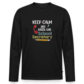 School Secretary Secretariat Recognition Gift - Men's Premium Organic Long Sleeve Shirt - black - Front - Nico (187cm)