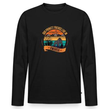 Rwanda Gorilla Our Primate Friends - Men's Premium Organic Long Sleeve Shirt - black - Front - Nico (187cm)
