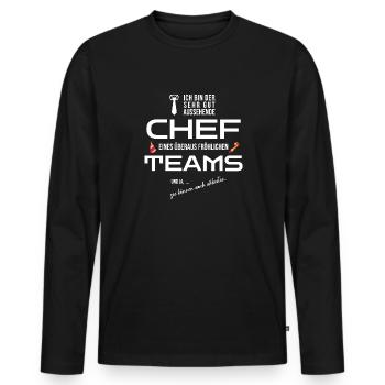Lustiges Chef Vorgesetzter Abteilung Team Geschenk - Männer Premium Bio Langarmshirt - Schwarz - Vorne - Nico (187cm)