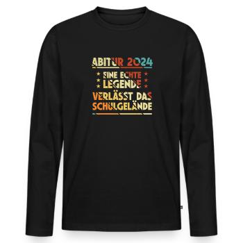 Funny Abi 2024 Legend Teacher Student Prom - Men's Premium Organic Long Sleeve Shirt - black - Front - Nico (187cm)