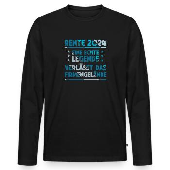 Retraite 2024 Légende Adieu Cadeau Adieu - T-shirt manches longues Premium bio Homme - noir - Devant - Nico (187cm)
