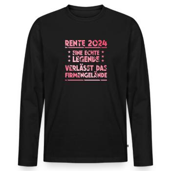 Retraite 2024 Retraité Adieu Cadeau Adieu - T-shirt manches longues Premium bio Homme - noir - Devant - Nico (187cm)