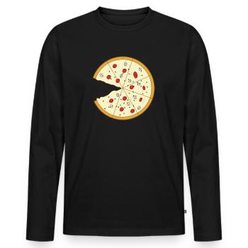 Valentine's Day Pizza Couple Matching (Part1) - Men's Premium Organic Long Sleeve Shirt - black - Front - Nico (187cm)