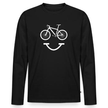 Fahrrad - Männer Premium Bio Langarmshirt - Schwarz - Vorne - Nico (187cm)