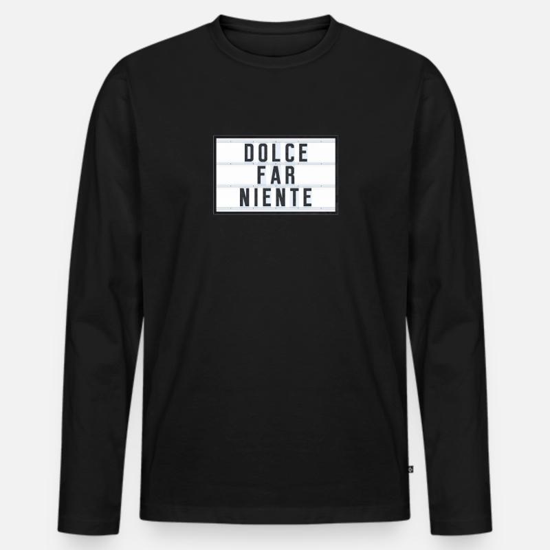 DOLCE FAR NIENTE - Männer Premium Bio Langarmshirt - Schwarz