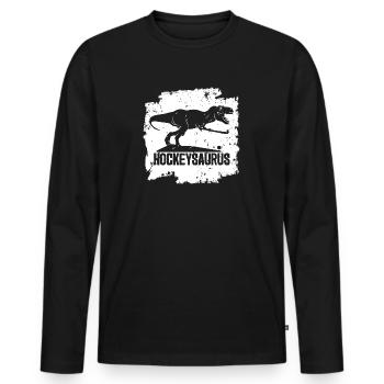 Field Hockey Field Hockey Player T-Rex Hockey Player - Men's Premium Organic Long Sleeve Shirt - black - Front - Nico (187cm)