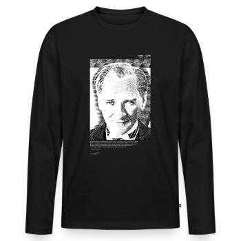 Atatürk Signature Mustafa Kemal Atatürk - Men's Premium Organic Long Sleeve Shirt - black - Front - Nico (187cm)