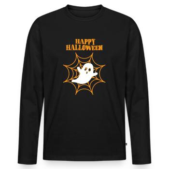 Joyeux halloween - T-shirt manches longues Premium bio Homme - noir - Devant - Nico (187cm)
