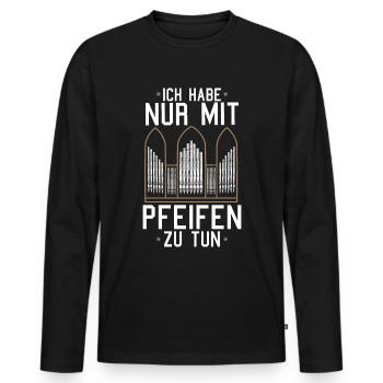 Orgelspieler Orgel Pfeifenorgel Organist - Männer Premium Bio Langarmshirt - Schwarz - Vorne - Nico (187cm)
