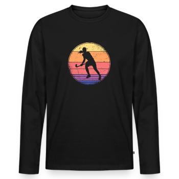 Hockey Player Field Hockey Retro Hockey Women - Men's Premium Organic Long Sleeve Shirt - black - Front - Nico (187cm)