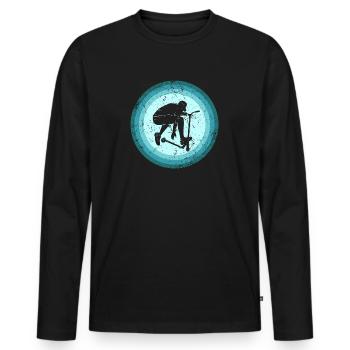 Cascade Scooter Scooter Enfants Jeune Rétro - T-shirt manches longues Premium bio Homme - noir - Devant - Nico (187cm)