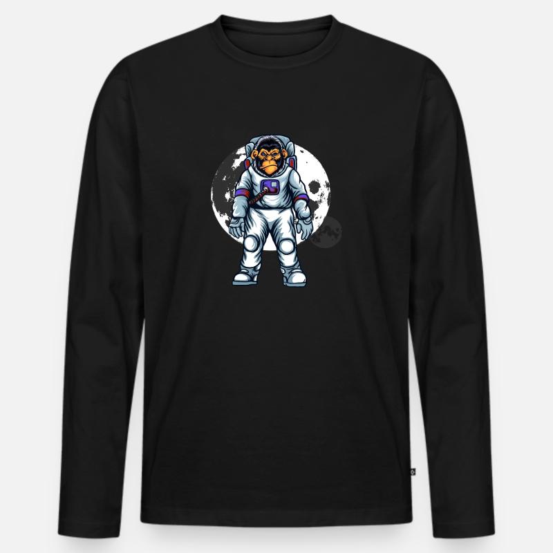 Sternen Affe Outfit - Männer Premium Bio Langarmshirt - Schwarz