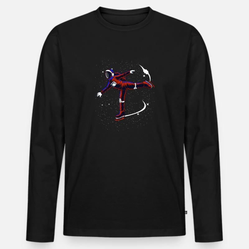 Schlittschuhe Eiskunstlauf - Männer Premium Bio Langarmshirt - Schwarz