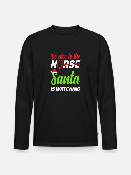 Be nice to the Nurse - Men's Premium Organic Long Sleeve Shirt - black
