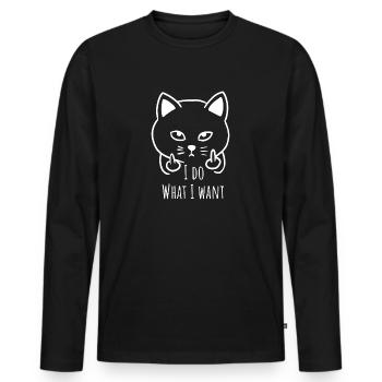 I do what i want - Männer Premium Bio Langarmshirt - Schwarz - Vorne - Nico (187cm)