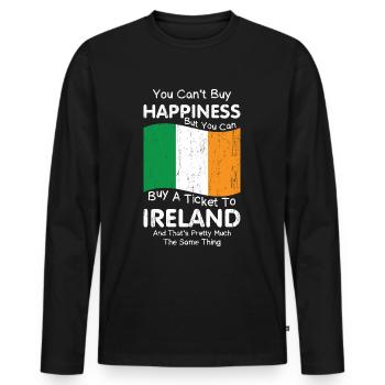 Ireland Irish Irish Flag Irish St Patricks Day - Men's Premium Organic Long Sleeve Shirt - black - Front - Nico (187cm)