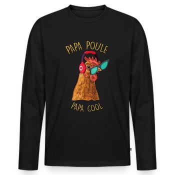 Dad Hen Cool Gift Man - Men's Premium Organic Long Sleeve Shirt - black - Front - Nico (187cm)