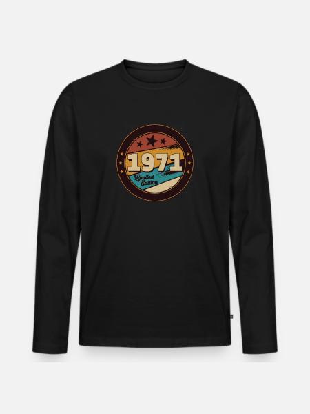 1971 - T-shirt manches longues Premium bio Homme - noir