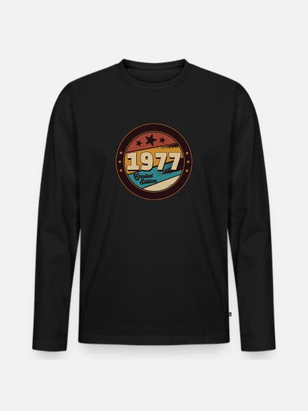 1977 - Men's Premium Organic Long Sleeve Shirt - black