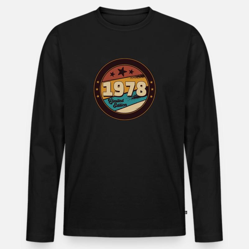1978 - Männer Premium Bio Langarmshirt - Schwarz