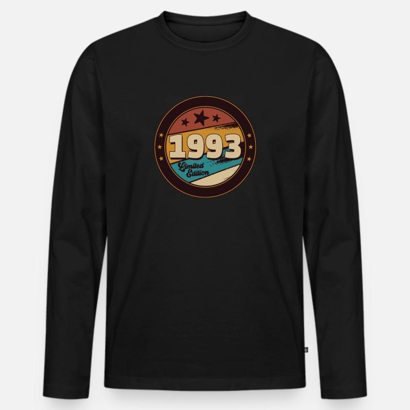 1993 - Männer Premium Bio Langarmshirt - Schwarz