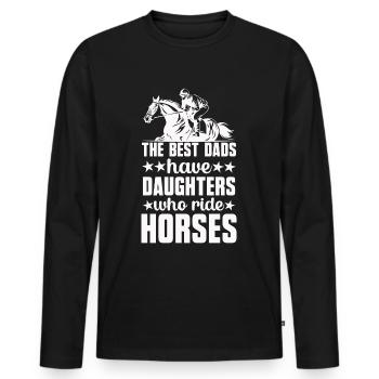 Horse Owner Rider Riding Horse Father - Men's Premium Organic Long Sleeve Shirt - black - Front - Nico (187cm)