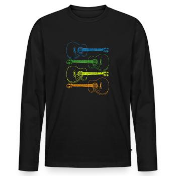 Guitares colorées | Acheter une guitare, une mélodie - T-shirt manches longues Premium bio Homme - noir - Devant - Nico (187cm)