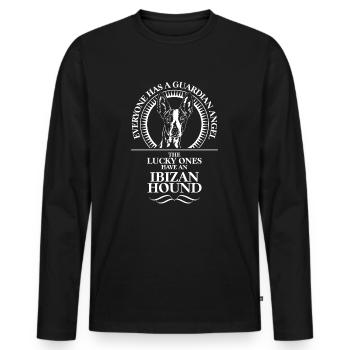 IBIZAN HOUND Guardian Angel WILSIGNS dog talk - Men's Premium Organic Long Sleeve Shirt - black - Front - Nico (187cm)