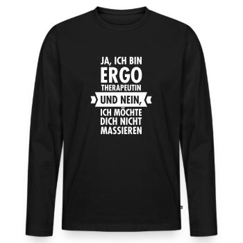 Ergotherapeutin Massage - Men's Premium Organic Long Sleeve Shirt - black - Front - Nico (187cm)