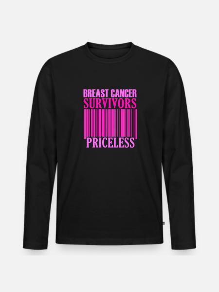 Priceless Breast Cancer Awareness - Men's Premium Organic Long Sleeve Shirt - black