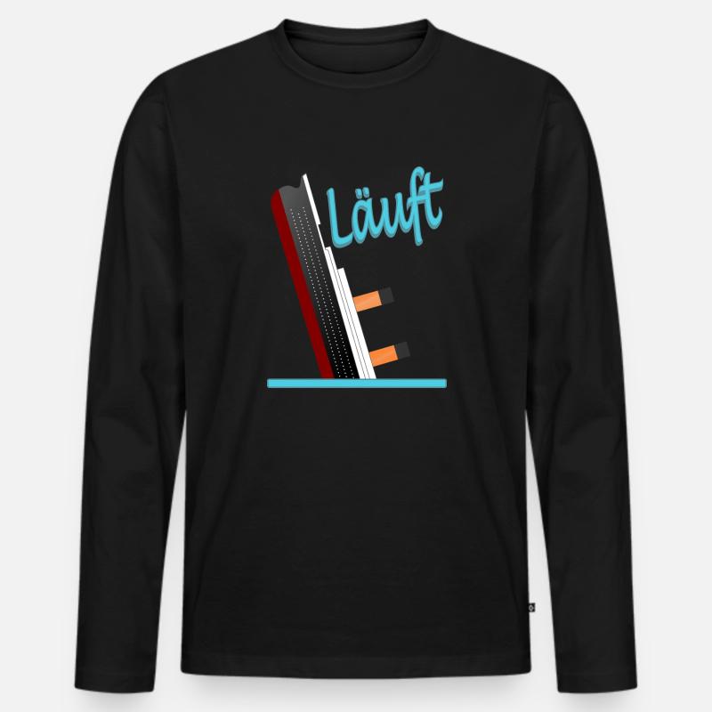 Läuft-Titanic-Version 1 - Männer Premium Bio Langarmshirt - Schwarz