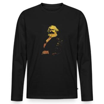 Karl Marx - Men's Premium Organic Long Sleeve Shirt - black - Front - Nico (187cm)