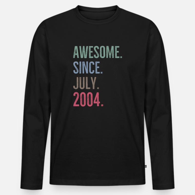 Awesome seit Juli 2004 - Männer Premium Bio Langarmshirt - Schwarz