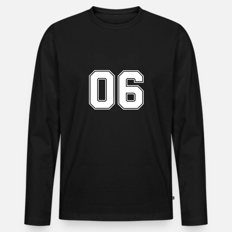 06 Nummer - Männer Premium Bio Langarmshirt - Schwarz