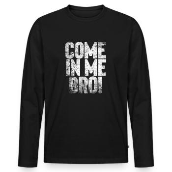 VIENS EN MOI BRO! - T-shirt manches longues Premium bio Homme - noir - Devant - Nico (187cm)