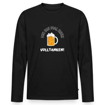 Je fais le plein rapidement - T-shirt manches longues Premium bio Homme - noir - Devant - Nico (187cm)