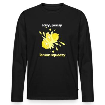 Easy Peasy Lemon Squeezy - Men's Premium Organic Long Sleeve Shirt - black - Front - Nico (187cm)