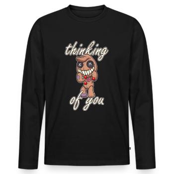 Voodoo Magic, Marionnette En pensant à vous, drôle - T-shirt manches longues Premium bio Homme - noir - Devant - Nico (187cm)