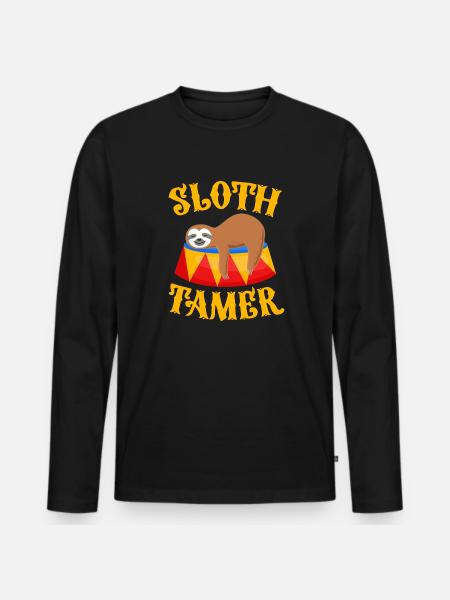 Sloth tamer Circus Carnival Tamer - Men's Premium Organic Long Sleeve Shirt - black