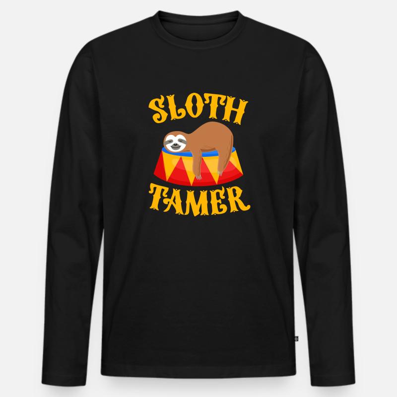 Sloth tamer | Circus Carnival Tamer - Männer Premium Bio Langarmshirt - Schwarz